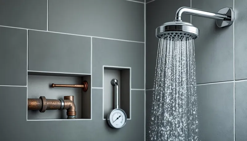 What causes low water pressure in the shower?